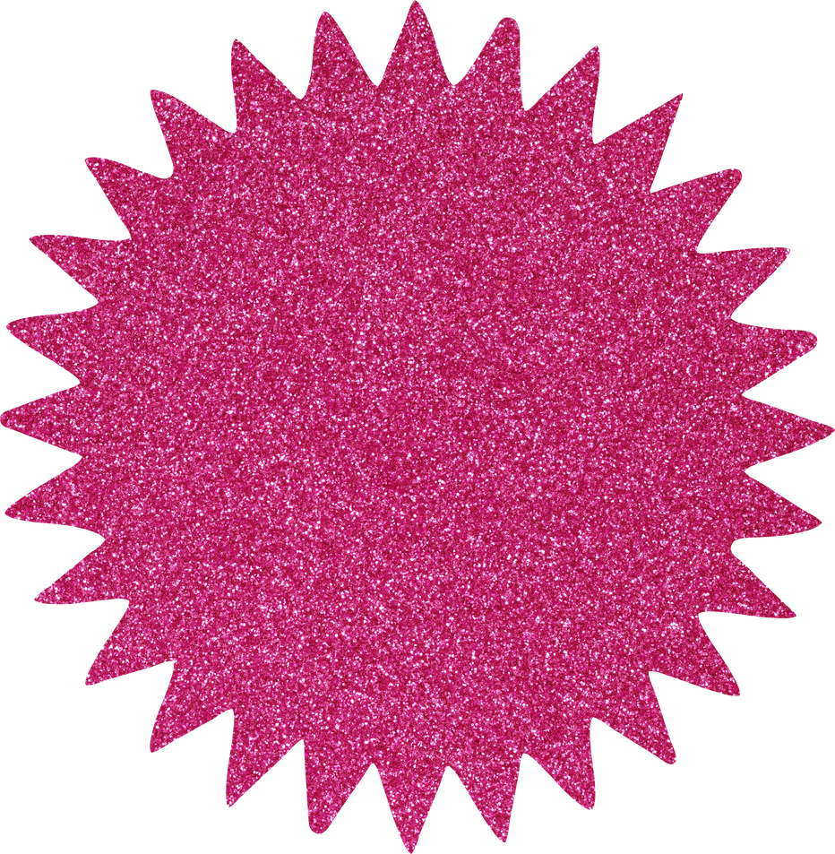 Pink Glitter Starburst Price Tag Label, Sale Sticker Badge